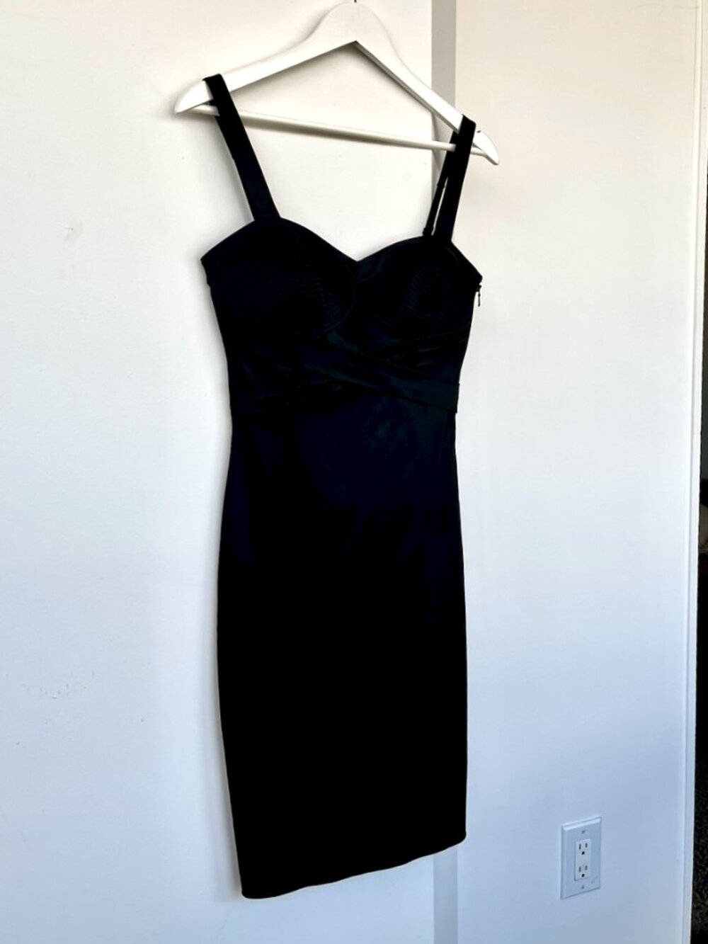 Marciano Black Satin Corset Bustier Dress Sz 4 Madonna 80s Costume